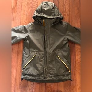 Winter jacket with removable fleece liner and hood